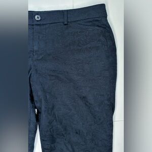 Vintage Ralph Lauren Black Patterned Pants 8 Tapered Leg Corporate Goth Career